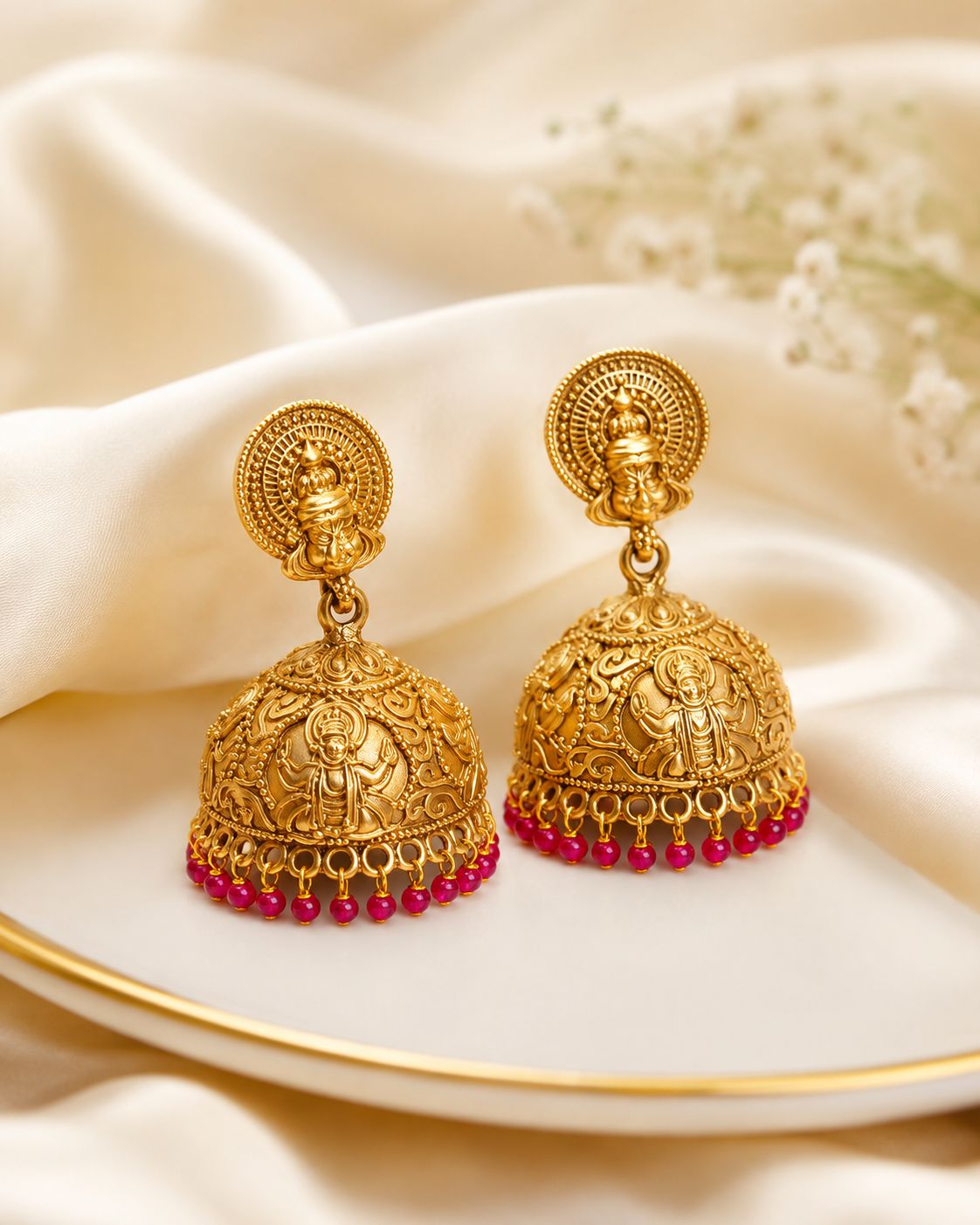 Ruby Temple Jhumka